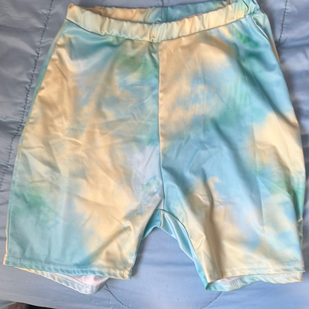 Neon colorful biker shorts.